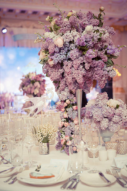 istock Festive table decoration in Lilac colours. 507901115