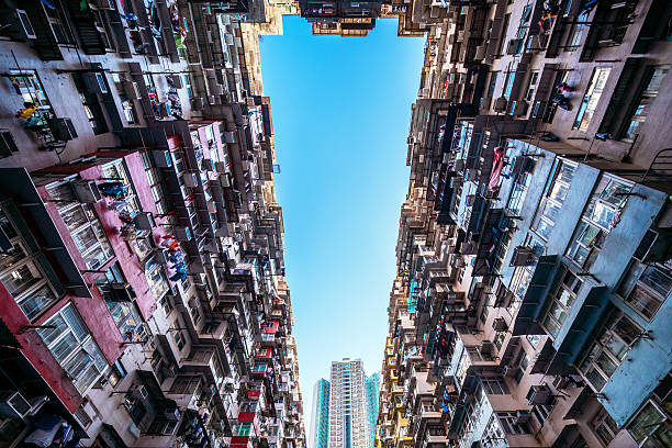 istock crowded apartment building in Hong Kong, China 507901186