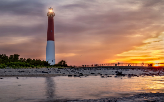 Sunset over Barnegat Lighthouse, Long Beach Island - NJ