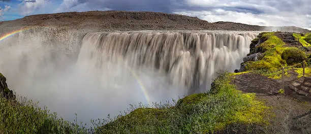 Photo of People standing at the Dettifoss XXL Panorama