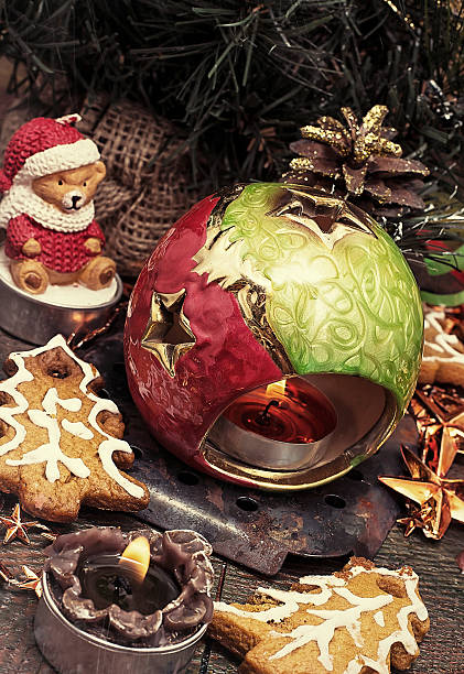 istock Christmas compositions and objects in vintage style 507901725
