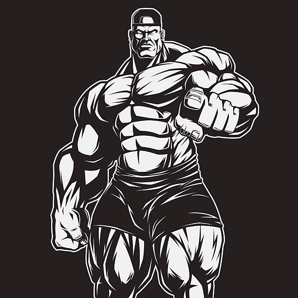 The Coach Of Bodybuilding And Fitness Stock Illustration - Download Image  Now - Macho, Strongman, Body Building - iStock