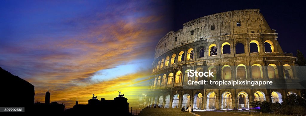 Vittoriano 및 the Colosseum - 로열티 프리 건축 스톡 사진