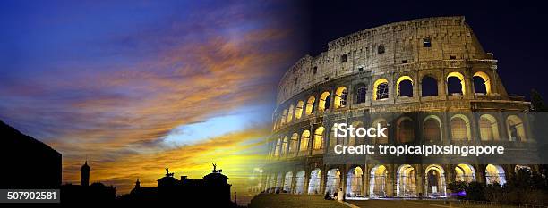 Vittoriano 및 The Colosseum 건축에 대한 스톡 사진 및 기타 이미지 - 건축, 관광, 다중 노출