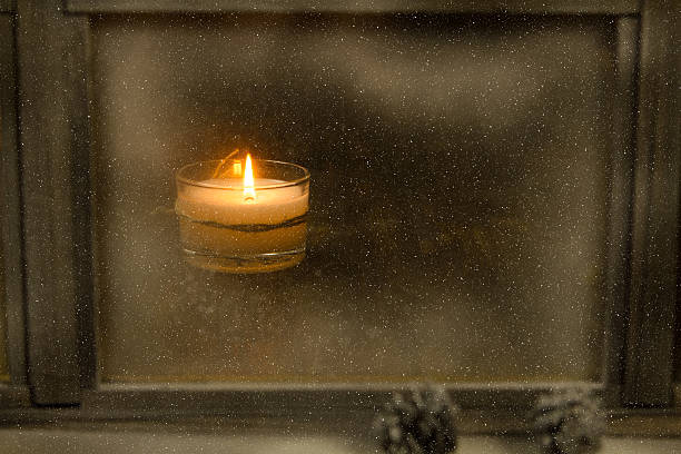 istock Winter window. Cozy room. Candlesticks on a windowsill. 507902960
