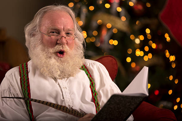 Santa Claus writing in his journal