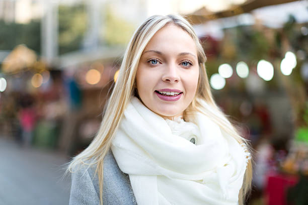 istock Young woman at Christmas fair 507908072