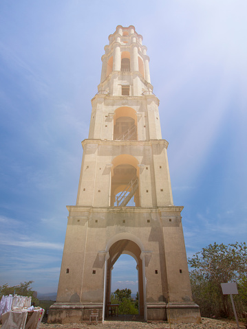 Bright sunlight and Manaca Iznaga tower, near Trinidad, Cuba