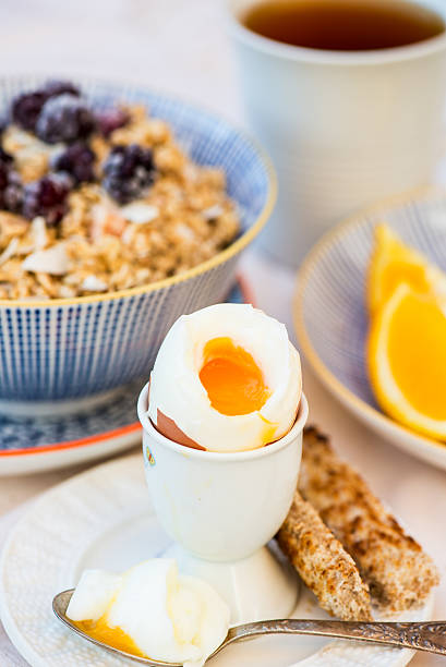 Healthy Breakfast with Boiled Egg and Granola