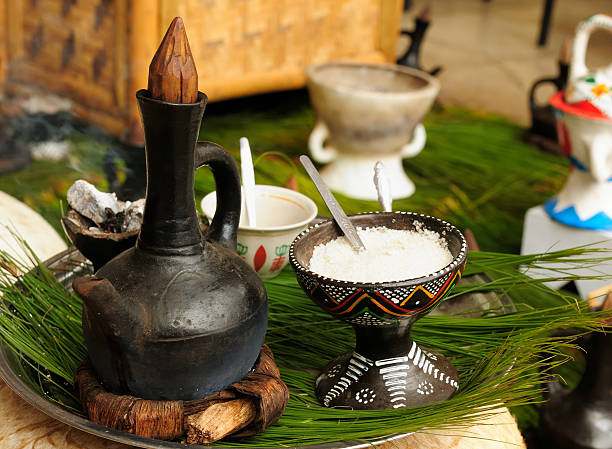 Traditional ethiopian coffee pot Ceremony of brewing the coffee in Ethiopia ethiopia photos stock pictures, royalty-free photos & images