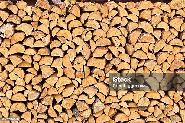 Pile Of Chopped Wood Material 3 Stock Photo - Download Image Now - Firewood, Wood - Material, Woodland