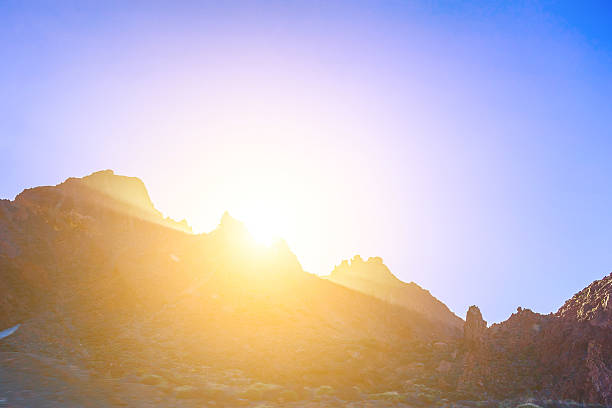 Mountains landscape on Tenerife Canary island in Spain at Sunny Day with Blue Sky