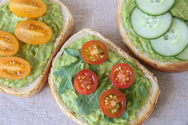 istock Green sourdough open face sandwiches toast 507913202