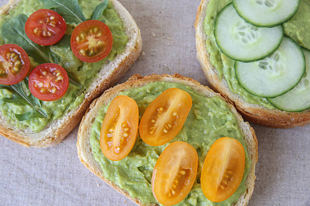 istock Green sourdough open face sandwiches toast 507913874