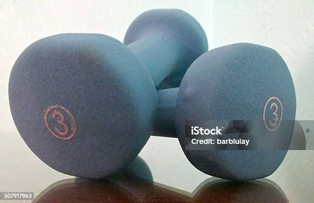Dumbell Weights Stock Photo - Download Image Now - Anaerobic Exercise, Barbell, Blue