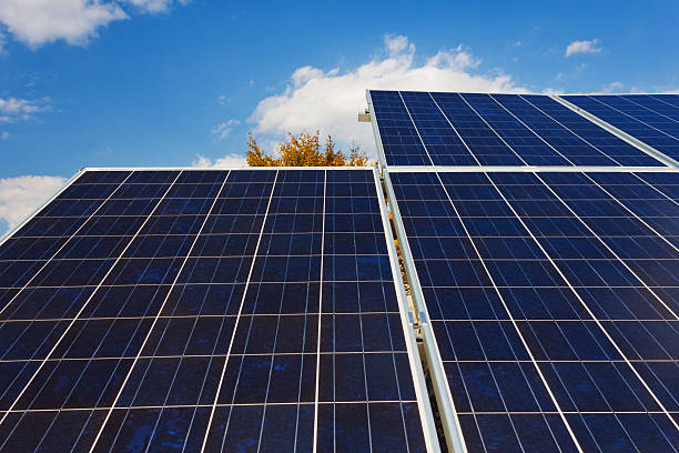 istock Roof with solar panels cells - detail. 507919637