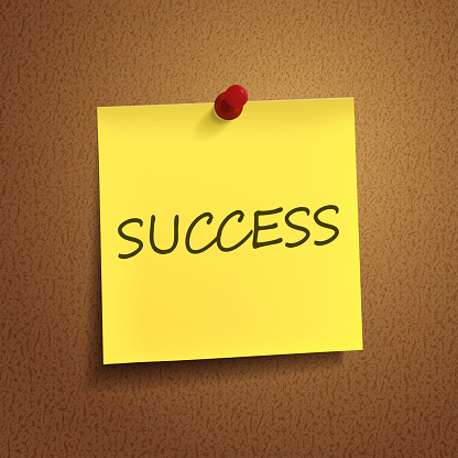Success Note Photo Success Word On Postit Stock Illustration - Download Image Now ...