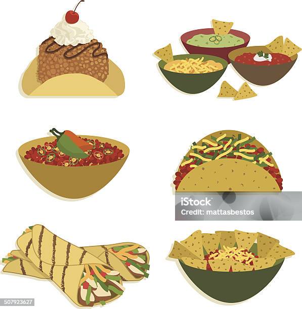 Mexican Food Stock Illustration - Download Image Now - Beef, Bowl, Candy