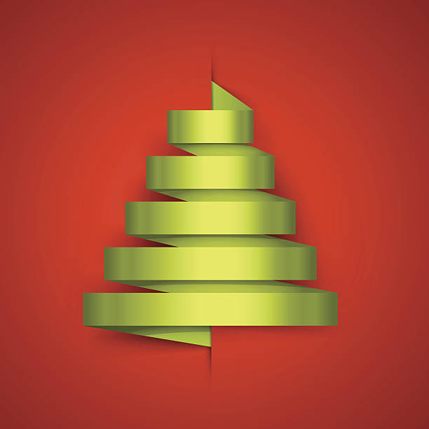 stylized ribbon of Christmas tree. vector art illustration