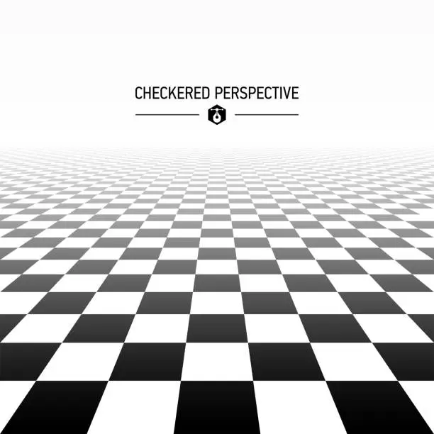 Vector illustration of Checkered perspective background