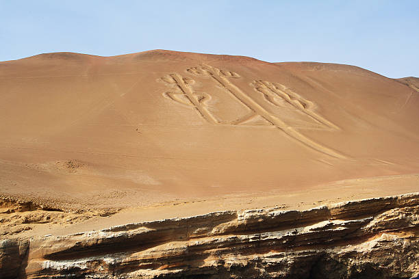istock Ancient large-scale geoglyph Candelabrum figure in Paracas natio 507952733