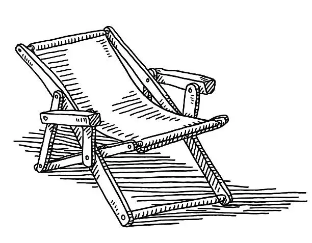 Vector illustration of Deck Chair Drawing