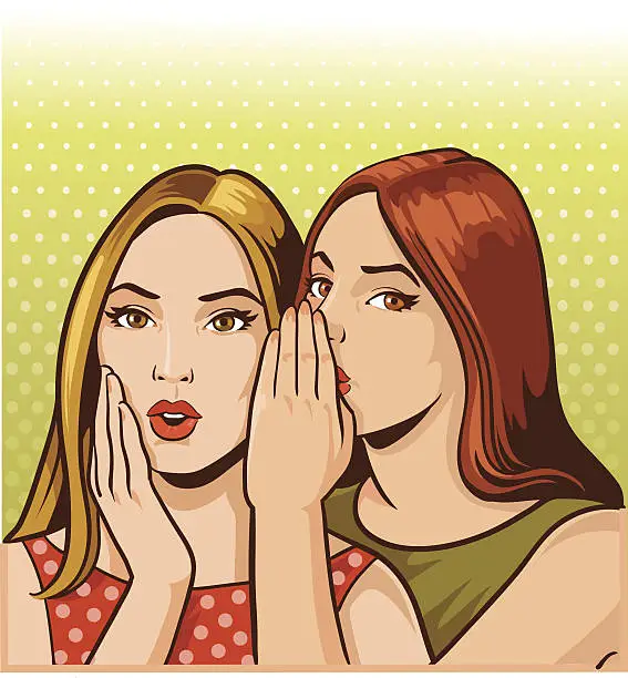 Vector illustration of Spreding a Little Gossip