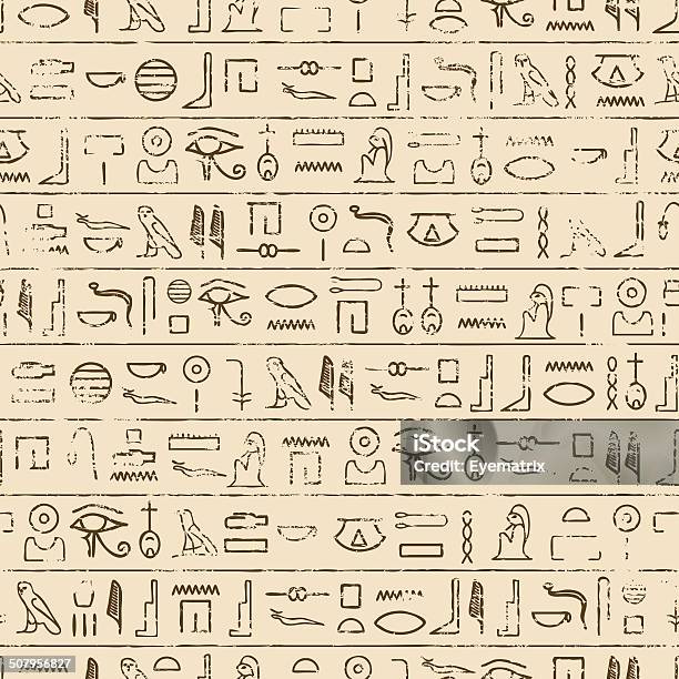 Egyptian Hieroglyphics Background Stock Illustration - Download Image Now - Hieroglyphics, Egyptian Culture, Pattern