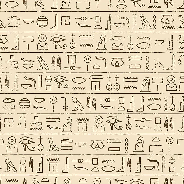 Vector illustration of Egyptian Hieroglyphics Background