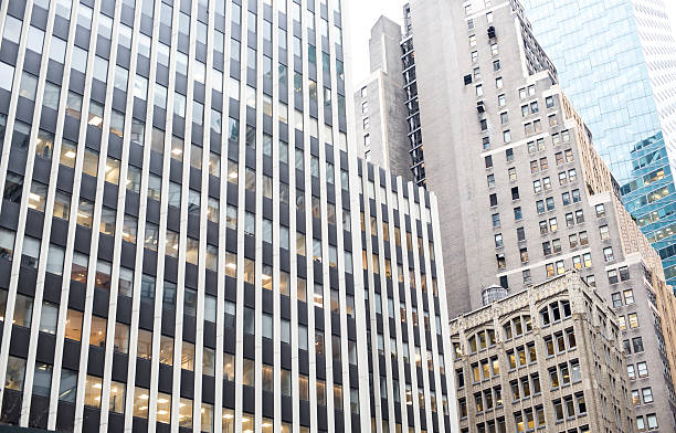 istock Skyscrapers rising up to sky on Manhattan 507957612