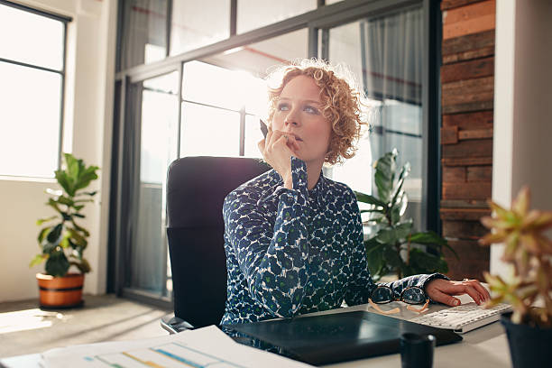 istock Female designer thinking of new ideas 507958194