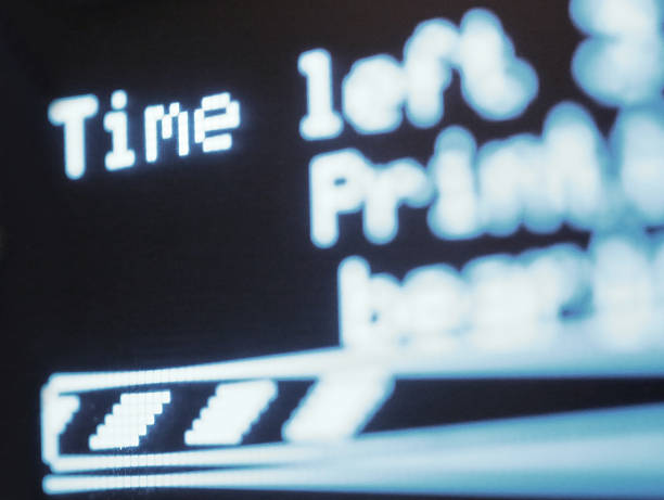 istock Time left signage with digital numbers 507958296