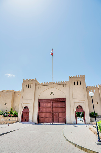 Image of the entrance gate to the market in Nizwa
