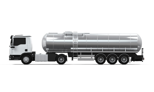 Oil Tank Truck isolated on white background. 3D render
