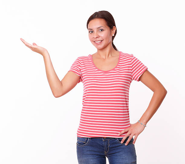 istock Attractive hispanic girl holding up her right hand 507959077
