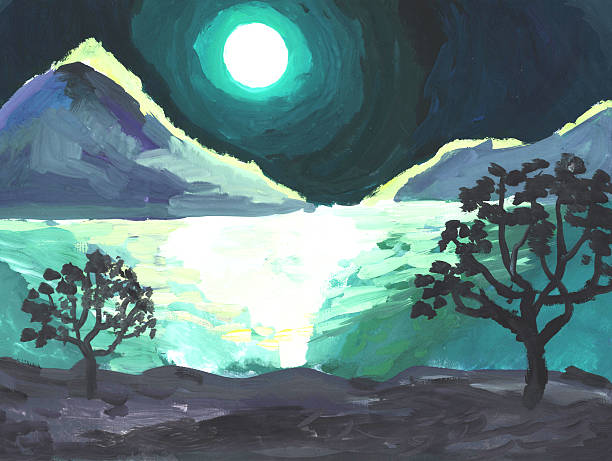 istock drawing of a night landscape 507959122