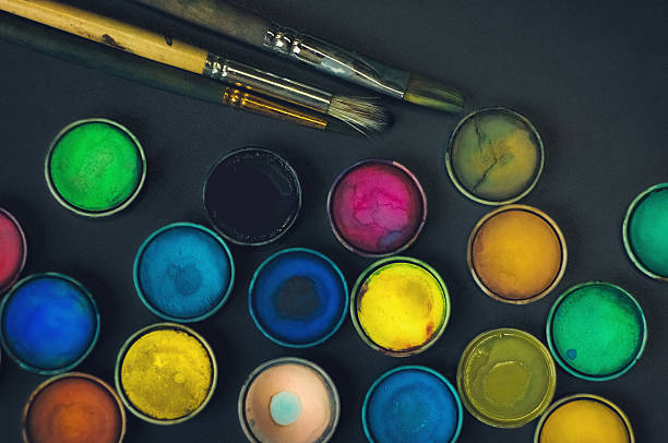 istock Watercolor paints and brushes 507959678