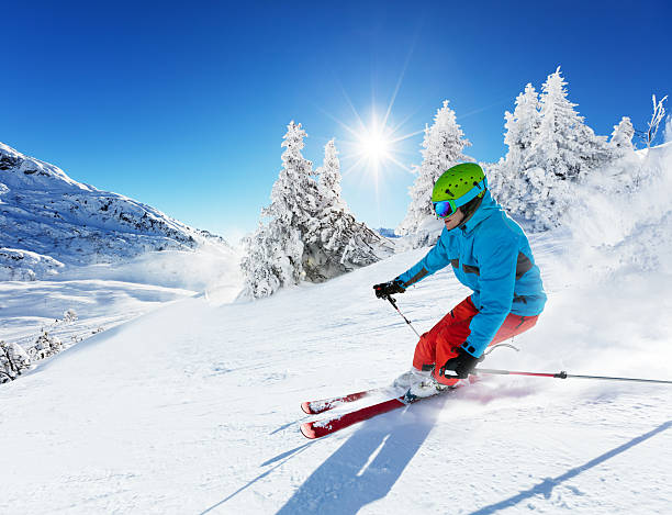 istock Man skier running downhill 507959736