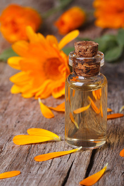 istock Calendula tincture in glass bottle and flowers vertical 507959755