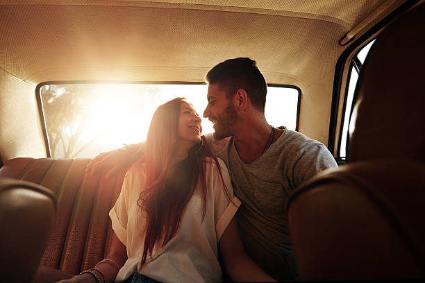 istock Happy young couple on road trip 507960536