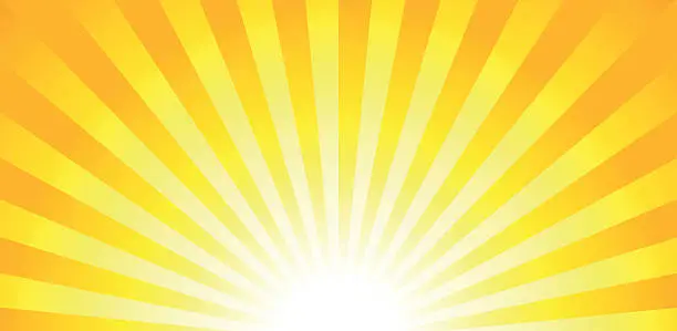 Vector illustration of Shiny sun lights, summer banner, background