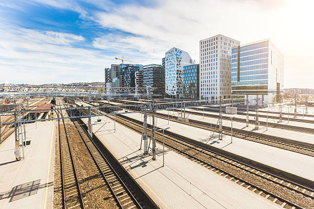 istock Oslo view with train station and modern buildings on background 507964926