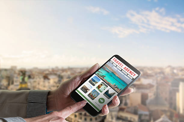 istock Touch phone , website of travel 507965236
