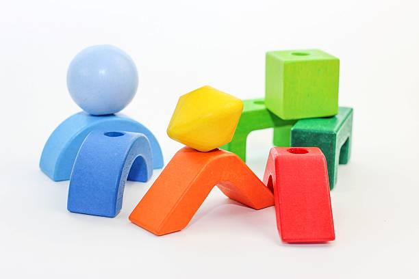 Multicolored wooden toys.
