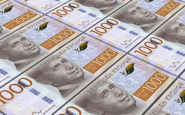 istock Swedish kronor bills stacks background. 507966390
