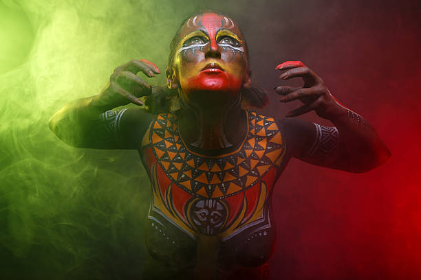 istock Bodypainting. Woman painted with ethnic patterns 507968288