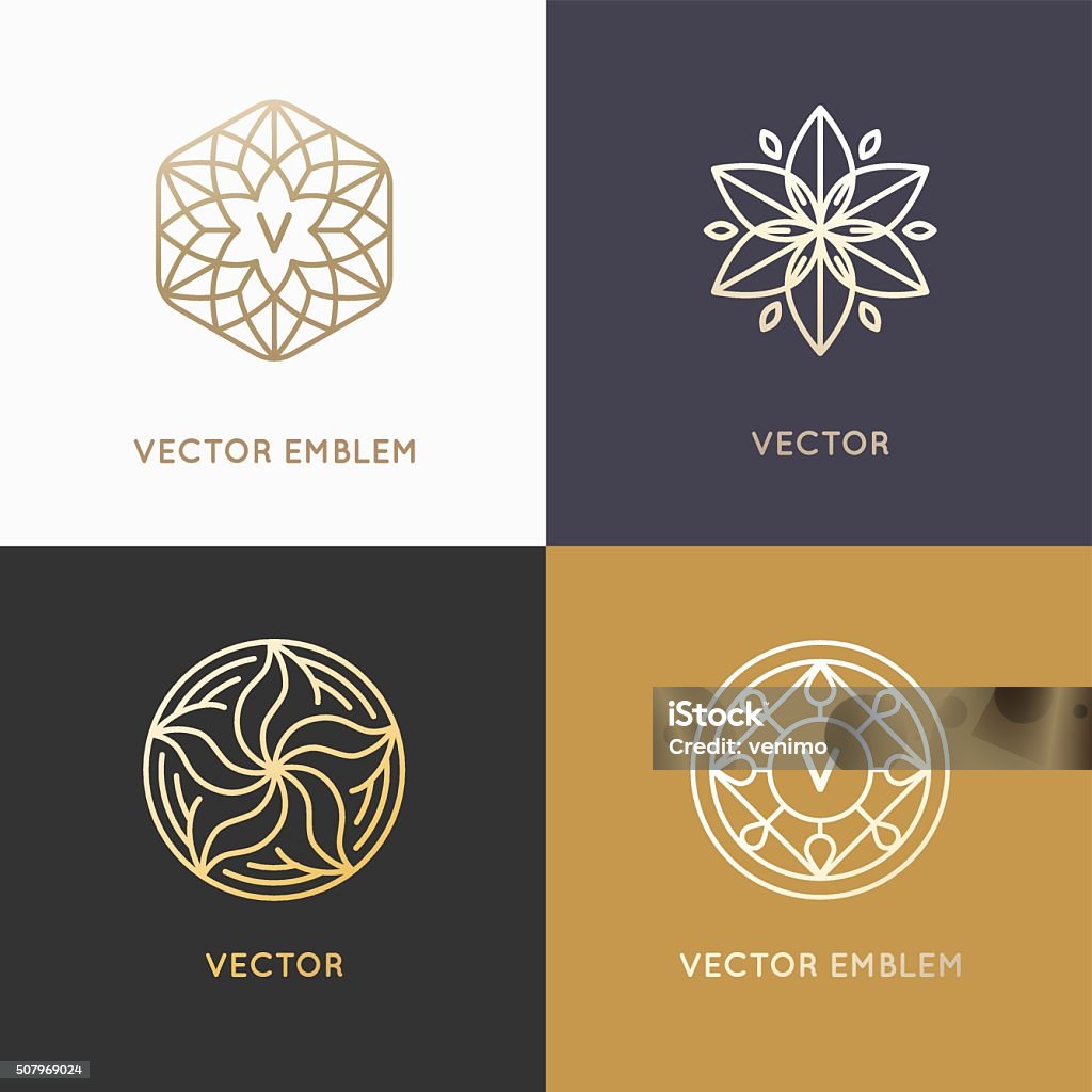 Vector Abstract Monograms And Logo Design Templates Stock Illustration ...