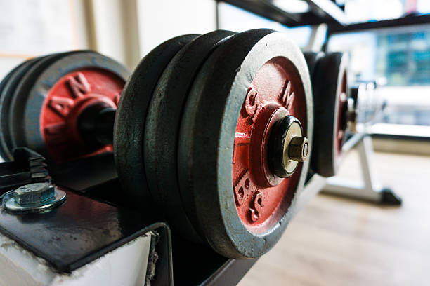 istock Row of dumbbells in gym. 507969282