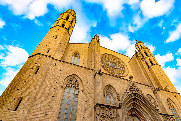 Barcelona, Spain. Basilica Santa Maria del Mar. Catalan Gothic architectural style