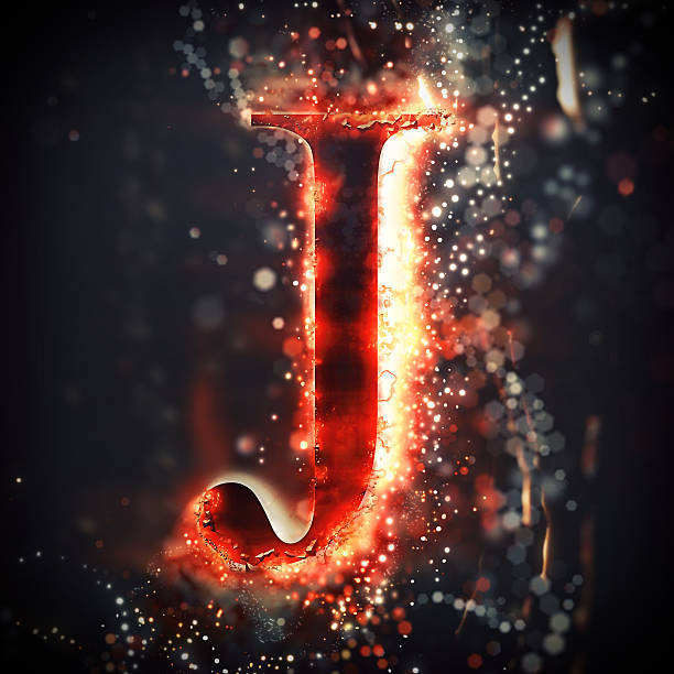 Red Light Letter J Stock Photo - Download Image Now - Alphabet ...